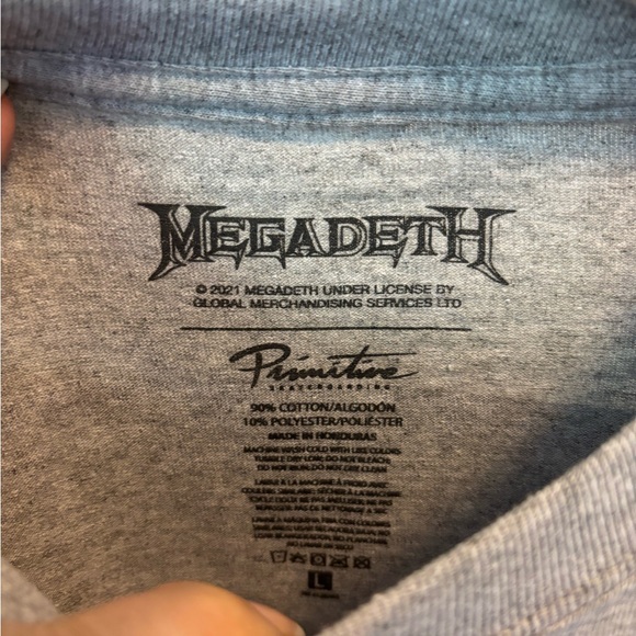 Primitive X Megadeath Collab Men’s Hanger Gray T-Shirt in Size Large BNOT - Picture 3 of 8